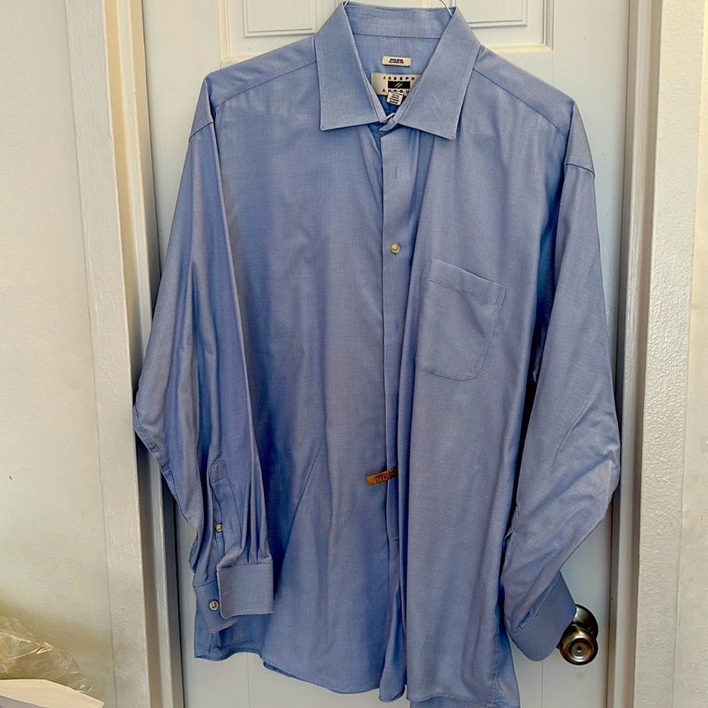 Joseph Abboud regular cuff dress shirt 17.5 34/35 100% Egyptian Cotton